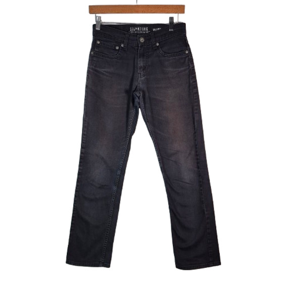 LEVIS Signature Faded Black Skinny Jeans Size Womens  12 - Picture 1 of 11